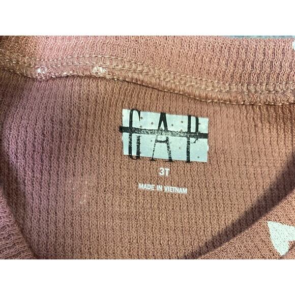 Gap Toddler Girls Mauve/White Heart Print Long Sleeve Henley Size 3T NWOT - Picture 5 of 6